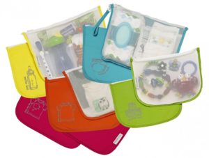Assortment of Colored Organizational Pouches for Diaper Bag