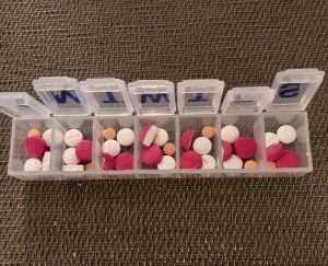a pill organiser full of depression medication