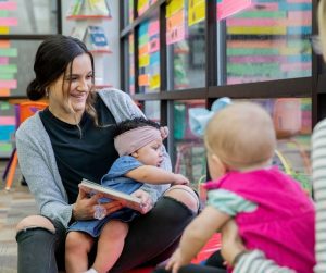 moms with their babies at storytime