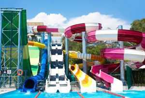 water slides at a water park