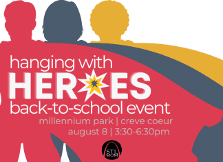 St. Louis Mom Hanging with Heroes back-to-school event announcement