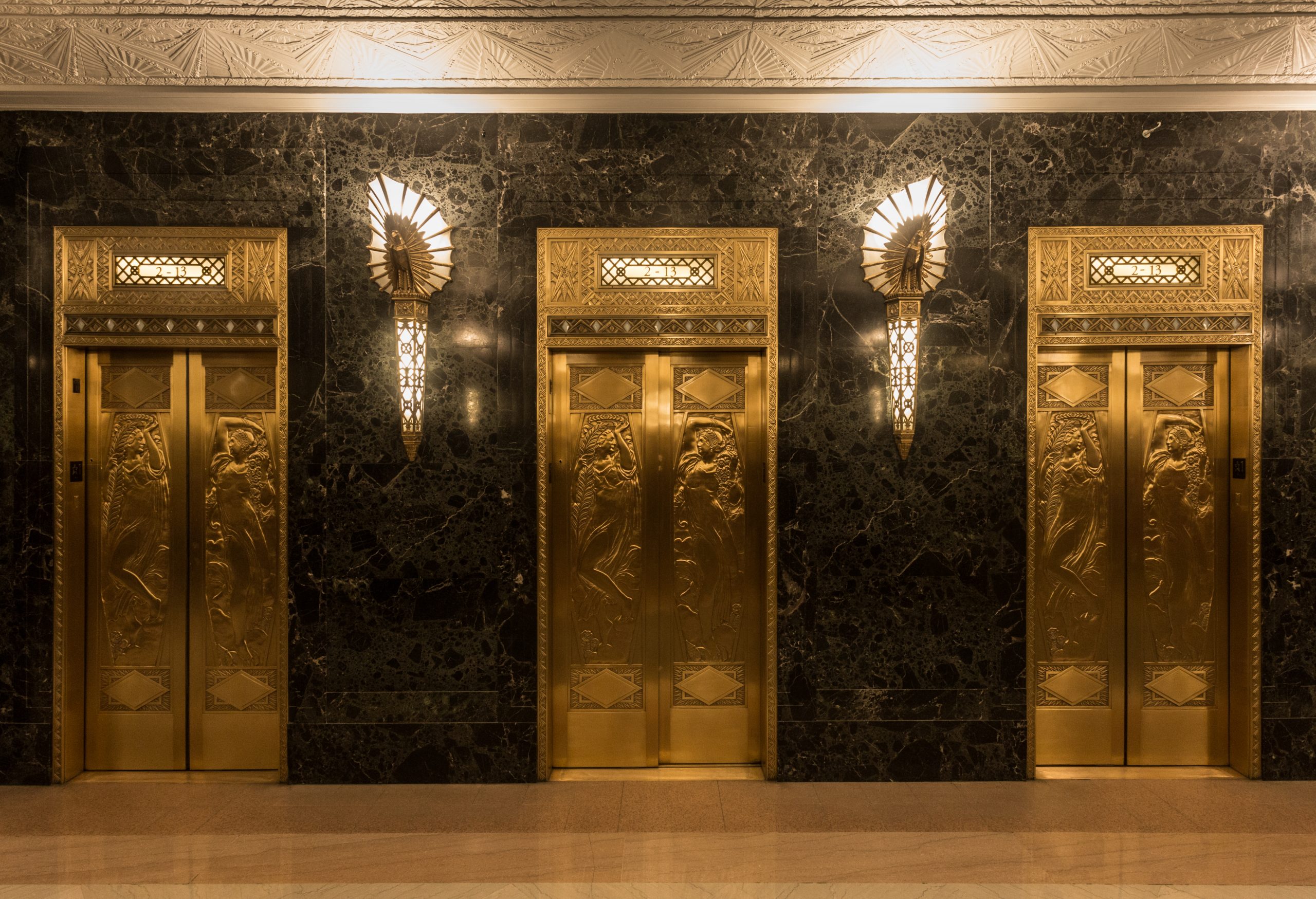 fancy hotel elevators