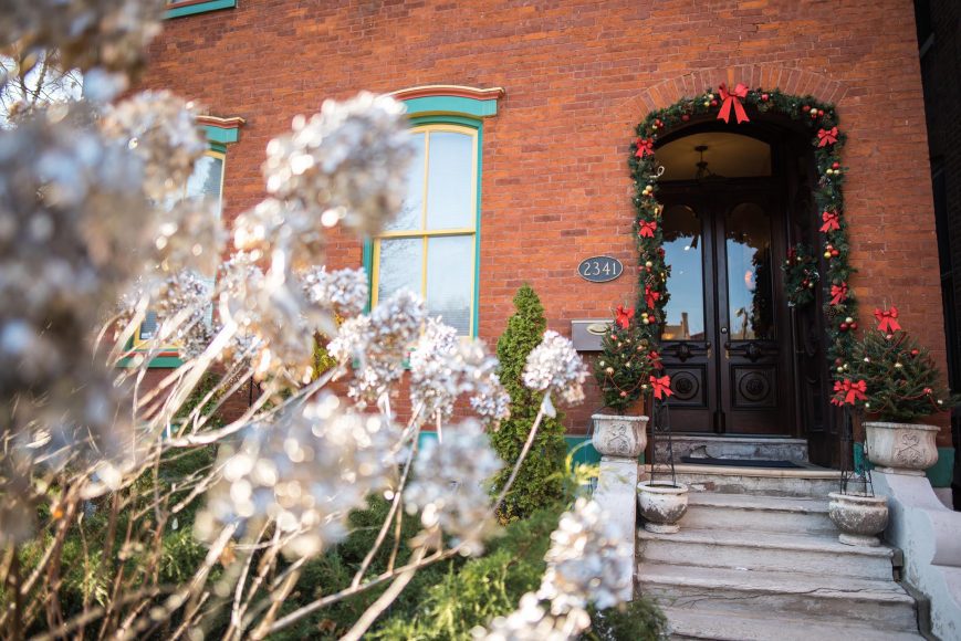 a home in Soulard in St. Louis decorated for the holidays