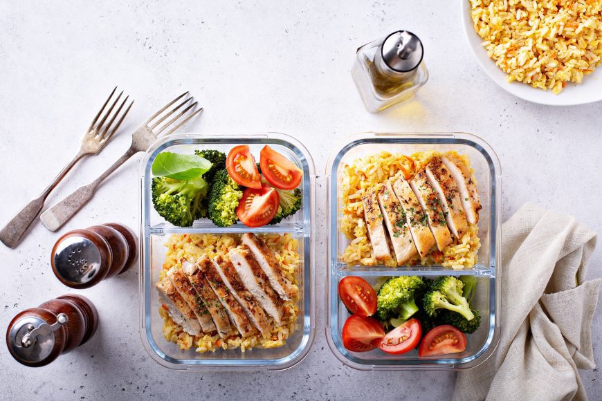 meals prepped in separate containers 