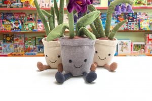 flower pot stuffed animals with blooming flowers