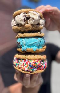 ice cream sandwiches made with homemade cookies at Baked Bear in St. Charles, MO