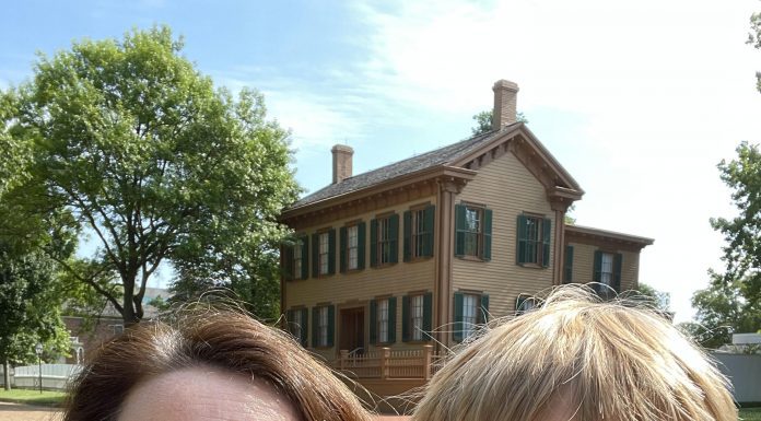 Josh and I posed in the spot in front of the Lincoln home that has been the most photographed.