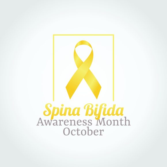 a yellow ribbon for Spina Bifida awareness month