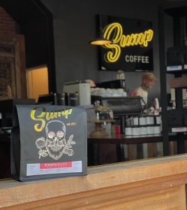 a bag of Sump Coffee on the counter of Sump Coffee in St. Louis, MO