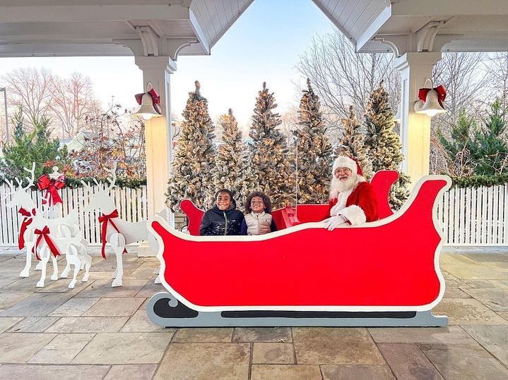santa in his sleigh at the Magic House in St. Louis