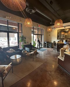 couches and tables inside Kaldi’s Coffee in Kirkwood, MO