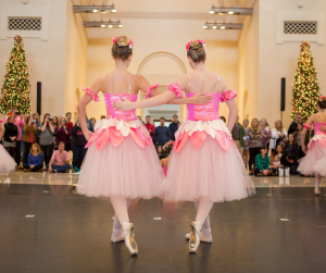 two ballerinas in costume at Winter Celebrations at the St. Louis Art Museum