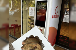 A cookie bot vending machine from Alibi Cookies