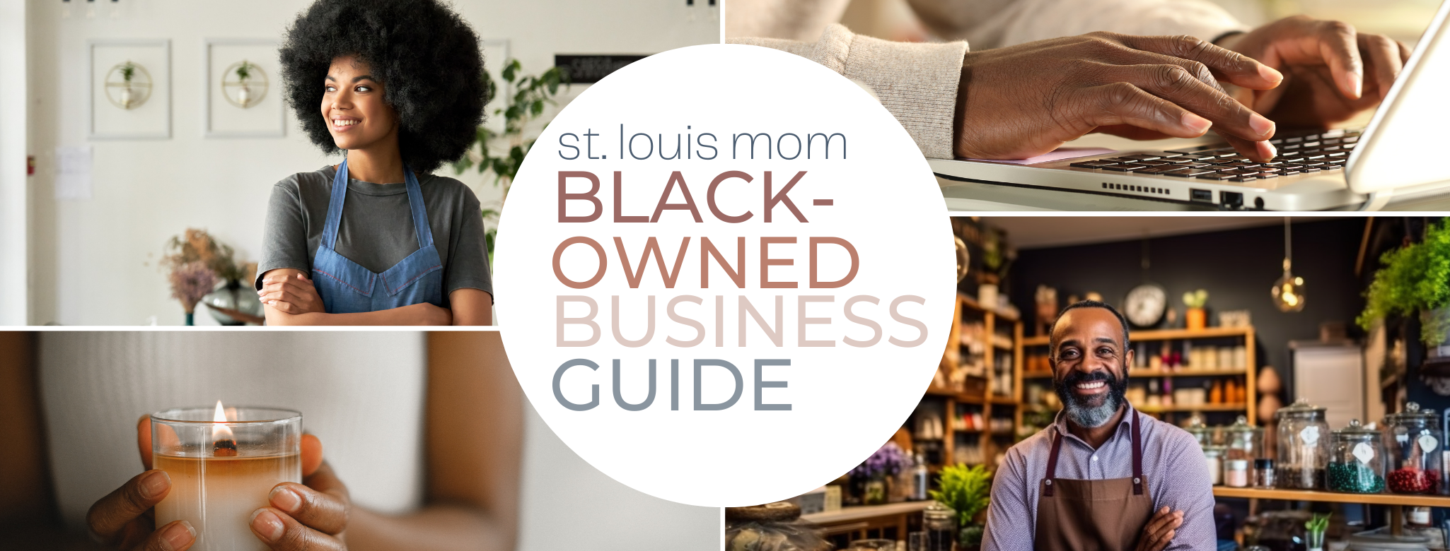a collage of photos of Black-Owned Businesses and their owners