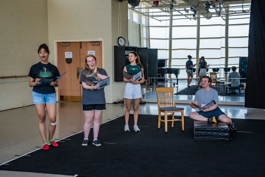 teenagers in a vocal workshop with Opera Theatre of St. Louis