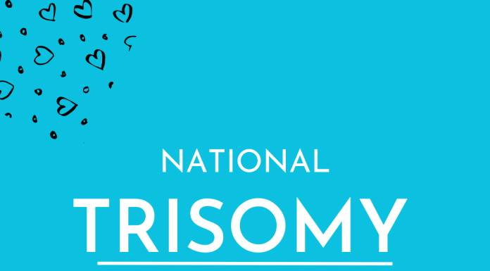 National Trisomy Awareness Month on a light blue background