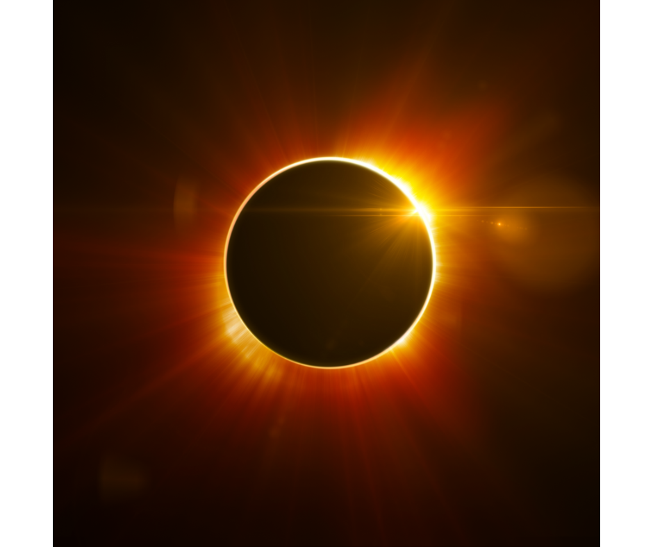 the moon covering the sun in a solar eclipse