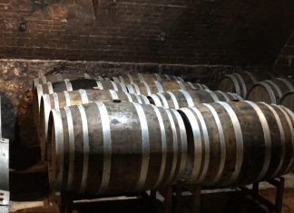 Barrels in a Hermann Winery