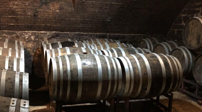 Barrels in a Hermann Winery