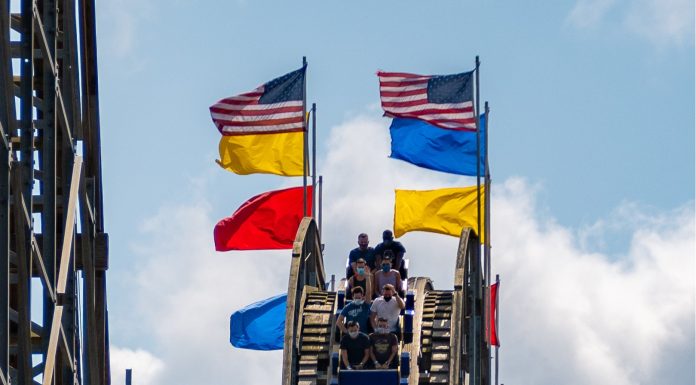 a rollercoaster at Holiday World in Santa Clause, Indiana