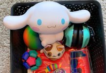 items like squishy toys and headphones that are in a calm down box