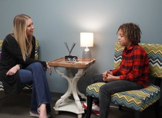 a young teen meeting with a PreventEd counselor to address substance use