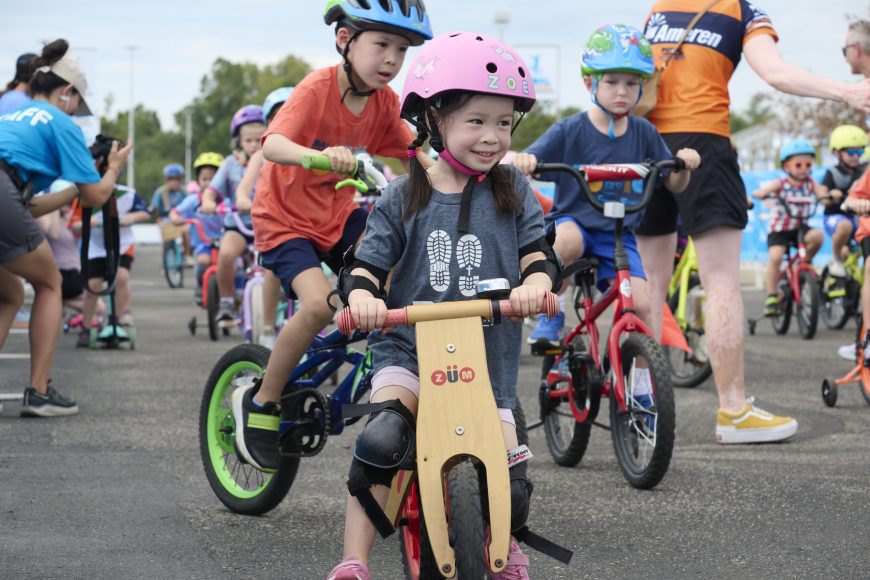 young kids on bicycles as they join Pedal the Cause to help find a cure for cancer